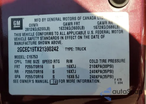 2002 Chevrolet Silverado C1500 from USA, damaged, VIN 2GCEC19TX21390242